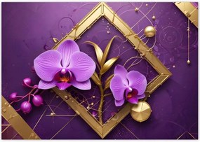 Fotótapéták 312x219 Lila orchideák és arany