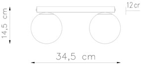 Fehér mennyezeti lámpa üveg búrával ø 12 cm Umerta – Sollux