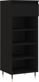 vidaXL fekete szerelt fa cipősszekrény 40x36x105 cm