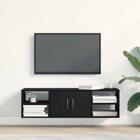 Falra Szerelhető Polc Fekete Tölgy 140x41x75 cm Szerelt Fa