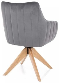 Azalia D Velvet étkezőszék, szürke / tölgy