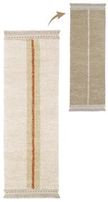 Bézs pamut futószőnyeg 80x230 cm Duetto Sage – Lorena Canals