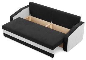 Hewlet kanapéágy, szövet anyag, hab töltet, fekete - fehér