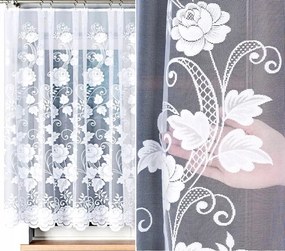 Jacquard függöny 023006 mintás, 500x150cm egyenes, virágmintás (szegélyekkel)