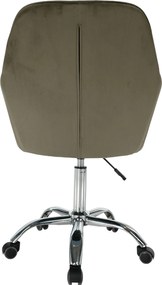 Irodai fotel, szürkésbarna Taupe Velvet anyag/króm, KLIAN