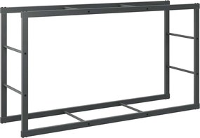 vidaXL tűzifa állvány Fekete 110x30x61 cm Acél