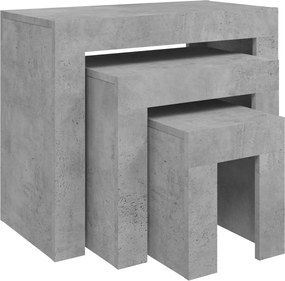 vidaXL 3 db betonszürke szerelt fa rakásolható dohányzóasztal