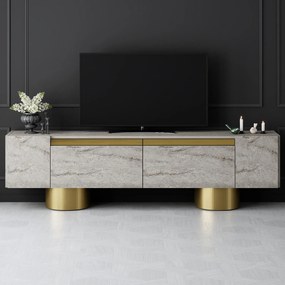 TV szekrény Bohem - Travertine, Gold