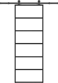 vidaXL ESG üveg és alumínium tolóajtó fémszerelvény-szettel 76x205 cm