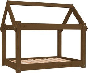 vidaXL mézbarna tömör fenyőfa kutyaágy 81x60x70 cm