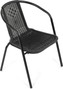Kerti szék, fém, műanyag, fekete, AZC-H1001 BK