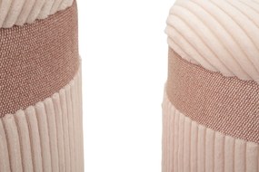 rózsaszín 3 db-os bársony puff készlet tárolóval  – Rosa