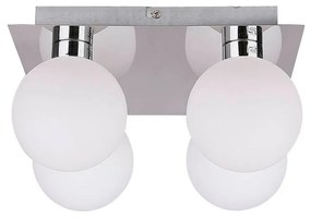 Ezüstszínű mennyezeti lámpa üveg búrával 25x25 cm Oden – Candellux Lighting