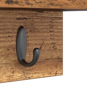 Fali Kabáthorog polcokkal Régi fa 60 x 10.5 x 18 cm Faanyag