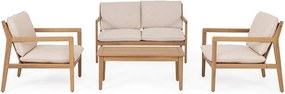 Natúr színű akácfa négyszemélyes kerti lounge szett Danubio – Bizzotto