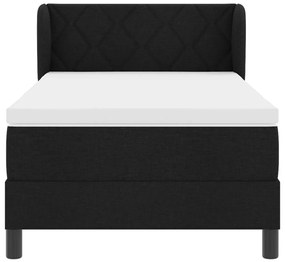 Box Spring Ágy Matrac 100x200 cm Fekete Szövet