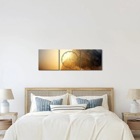 Hegy a ködben képe (órával) (90x30 cm)