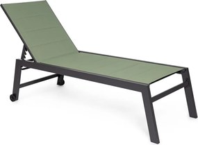 Zöld fém kerti napozóágy Hilde – Bizzotto