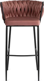 Bárszék rózsaszín bársony, FLORES