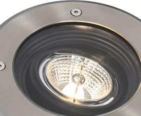 Modern kültéri talajszpotlámpa acél AR70 állítható IP65 - Delux