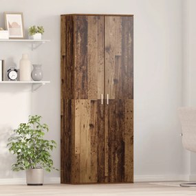 Magas Szekrény Régi Fa 70x35x180 cm Műgyanta