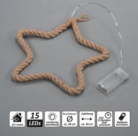Karácsonyi dekoráció csillag 15 LED meleg fehér