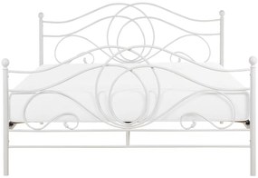 Franciaágy 160 cm LAURA (ágyráccsal) (fehér). 1007328