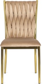 Fonott bársony szék bézs színben, DAN