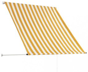 feltekerhető sárga és fehér napellenző 100 x 150 cm