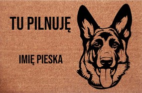 Személyre szabott Lábtörlő Bemeneti Német juhászkutya Itt őrzöm Név