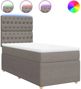 vidaXL tópszínű szövet rugós ágy matraccal 80 x 200 cm