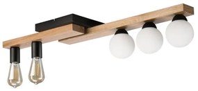 Felületre szerelhető csillár MATTE 2xE27/15W/230V + 3xG9/5W/230V fekete/tölgy