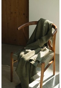 Khaki pamut takaró 130x180 cm Handloom – Lorena Canals