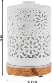 Aroma diffúzor/párásító, fehér/natúr, AMAYA