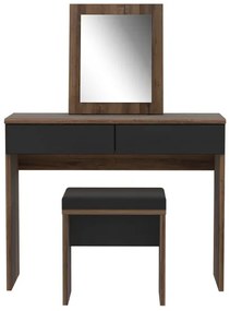 Sminkasztal JUNO + puff 45x29,6 cm barna/fekete