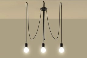 SOLLUX SL-0370 EDISON Többágú Függesztett Lámpa Fekete E27 IP20