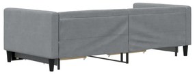 világosszürke kihúzható szövet heverő fiókokkal 90 x 200 cm