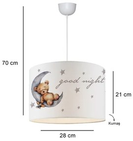 Gyerekszobai csillár CANDY 1xE27/40W/230V fehér/barna