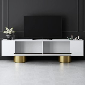 TV szekrény Bohem - White, Gold