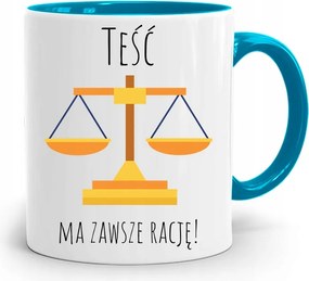 Kék Ajándék Bögre Az Apósnak Mindig Igaza Van! fényképes nyomattal