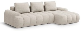 Bézs kinyitható-tárolóhelyes sarokkanapé (jobb oldali-heverő résszel) Linz – Cosmopolitan Design