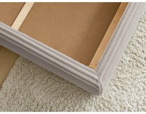 Bézs kárpitozott ágyneműtartós franciaágy ágyráccsal 180x200 cm Jade – Bobochic Paris