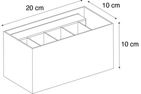 Modern fali lámpa fekete téglalap alakú 2-lámpás - Edwin