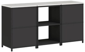 Konyhai Tároló Készlet polcokkal 3 pcs Fekete 180 x 50 x 92 cm