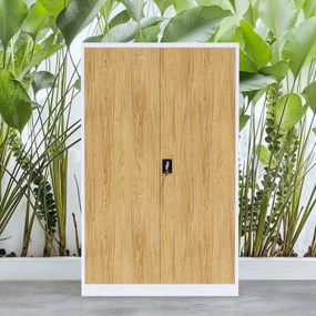 Fém irodagardrób Fehér/ Aranytölgy: Eco Design JAN II