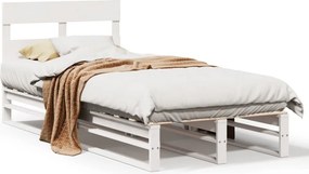 vidaXL fehér tömör fenyőfa ágykeret matrac nélkül 90 x 190 cm