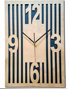 Nagy,modern Falióra, Loft ,lamellák, Téglalap, Fa, Csendes