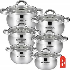 Edénykészlet rozsdamentes acél 12el indukciós gáz szett prémium konyha