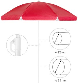 Deuba Crete napernyő Ø200 cm - piros