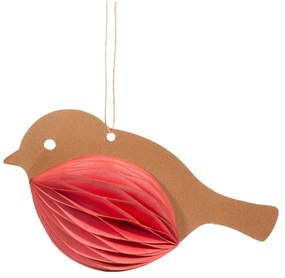Papír kézzel készített karácsonyfadísz 7 cm Honeycomb Robin – Sass &amp; Belle